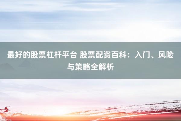 最好的股票杠杆平台 股票配资百科：入门、风险与策略全解析