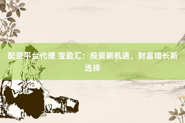 配资平台代理 宝盈汇：投资新机遇，财富增长新选择