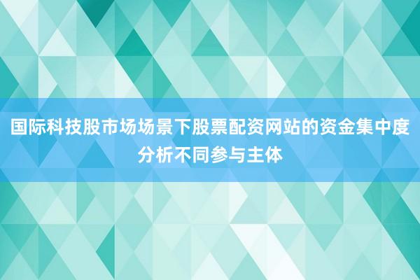 国际科技股市场场景下股票配资网站的资金集中度分析不同参与主体