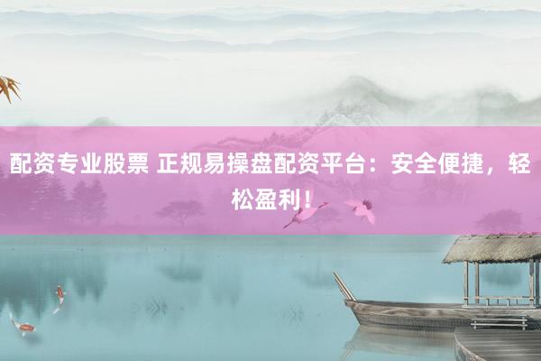 配资专业股票 正规易操盘配资平台：安全便捷，轻松盈利！